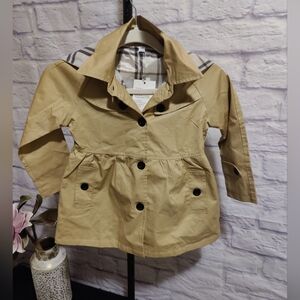 Betusline Girl's Single Breasted Trench Coat Dress Outerwear